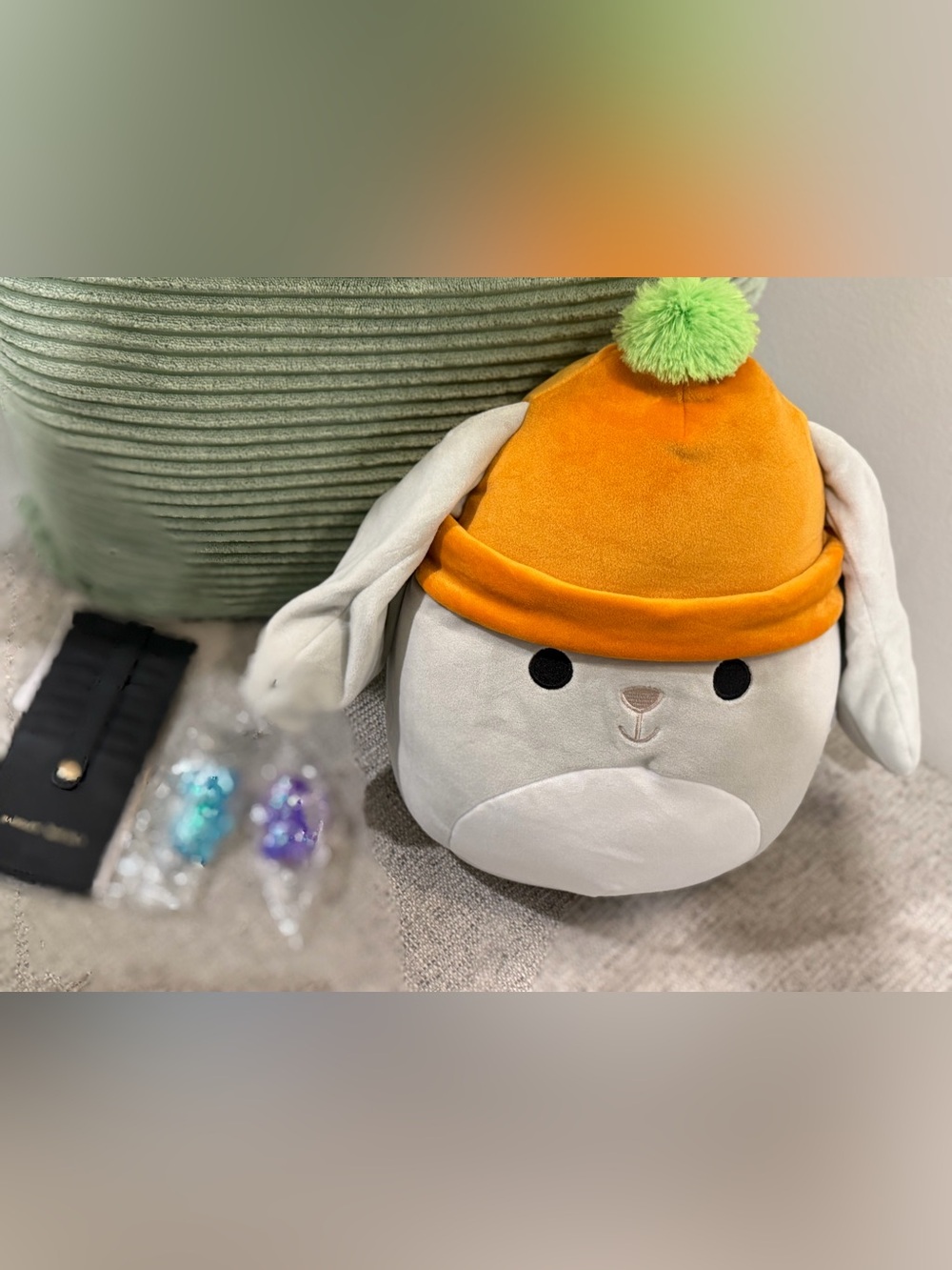 Bundle-11” Valentina bunny squishmallow, cardholder & 2 squishys